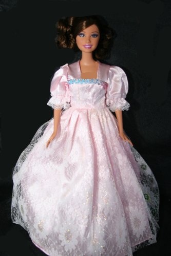 Pink Lace Barbie Sized Doll Dress