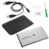 GTMax 2.5 USB 2.0 SATA HDD Hard Disk Drive Case Enclosure - Silver