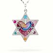 Star of David with Heart and Dove Necklace