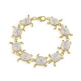 18K Gold over Sterling Silver Turtle Link Bracelet