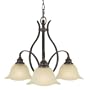 Murray Feiss F2049/3GBZ Morningside Three-Light Chandelier, Grecian Bronze with Cream Snow Glass Shades