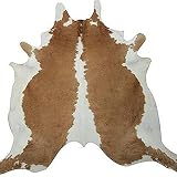 Real South American Cowhide Rug Exotic Beige & White
