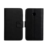 Huawei Y330 Case, iCoverCase PU Leather Case [Book Flip] Wallet Phone Shell [Card Slot] Kickstand Cover for Huawei Ascend Y330 (Black)