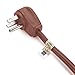 Aurum Cables 3-Feet 3 Outlet Extension Cord 16AWG Indoor/Outdoor Use - Brown - UL Listed