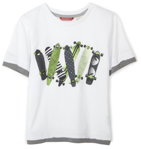Unionbay Boys 27 Skateboard TShirt,White,7x