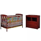 Leila Nursery Set with Classic Crib and Changer (Cherry) (See Description)