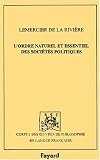 L'ordre naturel et essentiel des sociétés politiques