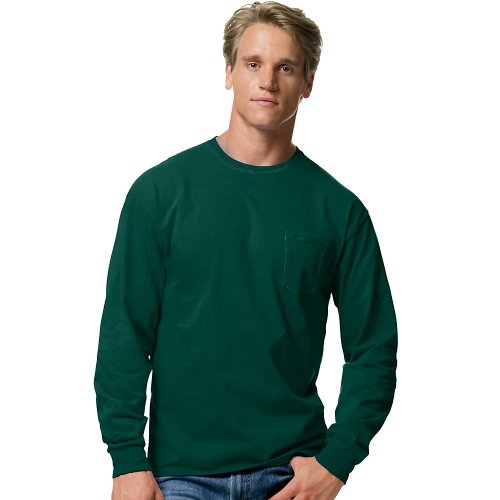 Hanes Men's TAGLESS® Long-Sleeve T-Shirt with Pocket