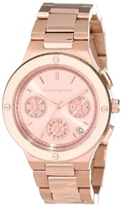 Kenneth Jay Lane Women's KJLANE-2113 2100 Series Chronograph Rose Dial Rose Gold Ion-Plated Stainless Steel Watch