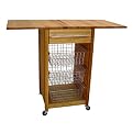 Drop-Leaf Basket Kitchen Cart - Natural (44")