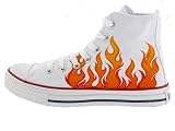 Converse Chuck Taylor All Star Hi Top Hand Painted Flames M7650F