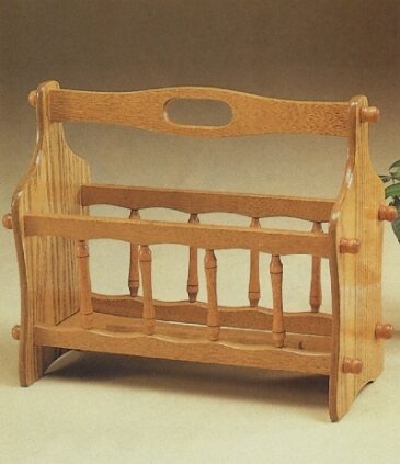 Traditional Southwest Style Oak Finish Wood Magazine Rack