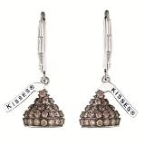 Hershey's Kiss Chocolate Diamond Drop Earrings 14k White Gold (0.80ct)
