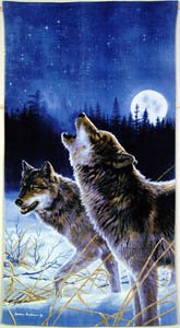 Moonlight WOLVES Hautman WOLF Bath or BEACH TOWEL