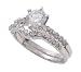 Jewelry : SilverBin Sterling Silver Bridal Set Round CZ Ring with Channel Set CZ Accents