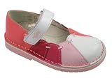 Primigi Ellen Toddler Girl's Mary Janes Leather Shoes Red White Coral Pink Multi