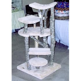 Round & Round 5 Level Rustic Cat Tree : Color ROSE : Leg Covering NO SISAL ROPE : Size 3 CRADLES, 2 ROUND PLATFORMS