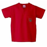 BSS - Ohio State Buckeyes NCAA Classic Scrub 1 Pocket Top Leaf Logo (Red)