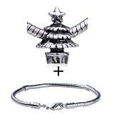 Pugster Christmas Tree European Charm Bead Bracelet Fits Pandora Charms