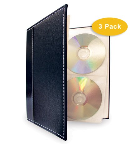 Electronics: AMERICAN COVERS 11307 Black Vinyl CD & DVD Storage Binder / Organizer   3 Pack