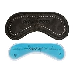 daydream  Black S-4001 Schlafmaske in Schwarz mit Swarovski ELEMENTS Steinen, ca. 20 x 9 cm, mit K�hlkissen