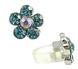 Cell Phone Charm - C30 - Antennae Jewelry - Crystal Flower ~ Aqua