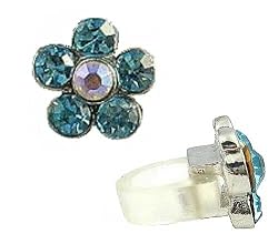 Cell Phone Charm - C30 - Antennae Jewelry - Crystal Flower ~ Aqua