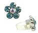 Cell Phone Charm - C30 - Antennae Jewelry - Crystal Flower ~ Aqua