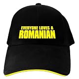 CAPS BLACK EMBROIDERY  EVERYONE LOVES ROMANIAN  ROMANIA