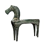Primitive Bronze Horse Sculpture KUDA, One-of-a-Kind Sculpture, Bronze with Green Patina