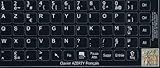 Sticker autocollant AZERTY clavier Fran�ais / Petites Touches Fond Noir 10*11