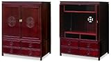 Rosewood TV Armoire - Chinese Longevity Design