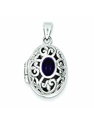 Genuine .925 Sterling Silver Amethyst Locket 6.1 Grams. 100% Satisfaction Guaranteed.