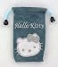 Pochette écrin Velours Hello Kitty Bleue