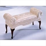 Traditional Boudoir Bench in Ivory