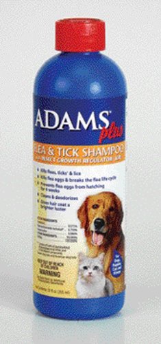 Adams Plus Flea & Tick Shampoo with IGR for Cats and Dogs - 12 oz