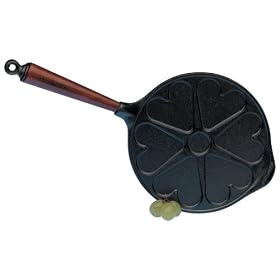 Skeppshult Heart Pancake Iron with Wooden Handle
