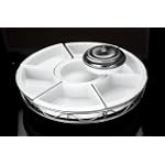 Godinger Porcelain and Pewter Lazy Susan with Stainless Rack