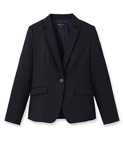 INDIVI(インディヴィ)[L]ワンボタンストライプジャケット