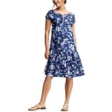 Gap Womens Navy Print Floral Empire Drawstring Dress