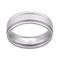 Personalized Men's Titanium Engraved Beveled Band