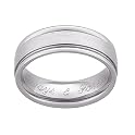Personalized Men's Titanium Engraved Beveled Band