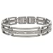 Eve's Addiction Men's Stainless Steel Gatelink Bracelet with CZ Accents