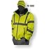 Majestic Glove 75-1300 PU Coated Polyester High Visibility Bomber Jacket with Fix Quilted Liner, X-Large, Yellow