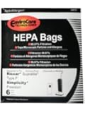 6 Riccar HEPA Type F Vacuum Bags, Simplicity, Freedom, Supralite, Canister Vacuum Cleaners, RSLH-6, SF-6, RSL1, RSL1A, RSL1AC, RSL3C, RSL2, RSL3, RSL4, RSL5, RSL5C, SLPLUS, RFH-6, F3500