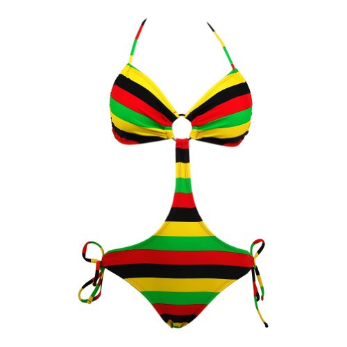 Monokini Swimsuit Jamaican Flag Bandeau