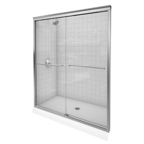 KOHLER K-702207-L-NX Fluence 3/8-Inch Thick Glass Bypass Shower Door, Brushed Nickel