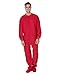 Footed Pajamas - Bright Red Adult Fleece