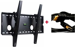 VideoSecu brand new tv wall mount tilt fits Sharp AQUOS 37 40 42 46 inch LC37SH20U LC37D53X LC37D63X LC37D40U LC-37DB5U LC-40C37U LC42PD7X LC-42d62U LC-42d72U LC-42D43U LC46PD7X LC46D43U LC-46D92U LC-46D62U LC46D92U with free 7ft HDMI cable c83