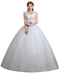 Sleeveless Sequined Lace Organza/Satin Full-Skirt Floral Print Floor Length Bandage Dress/Wedding Dress 